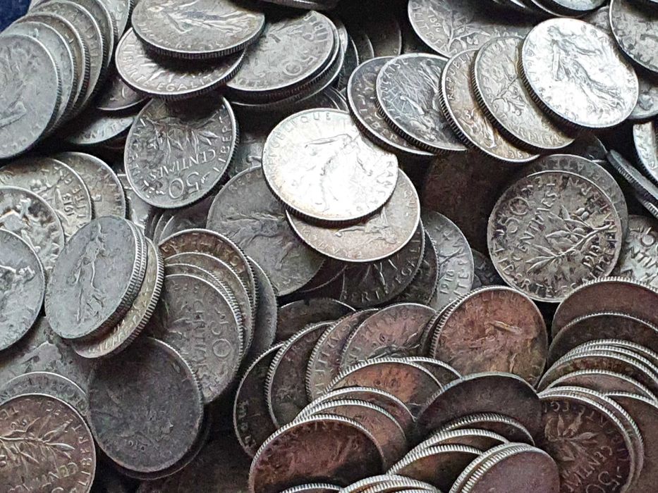 Francja 50 centymów różne roczniki 1898 Semeuse Srebro Ag