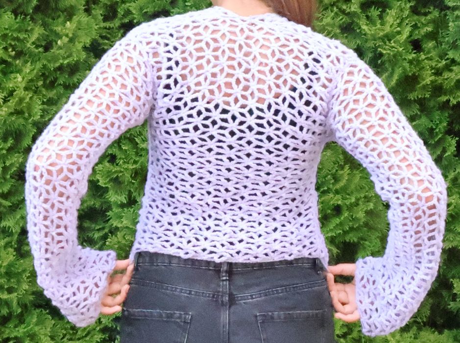 Fioletowy sweterek handmade