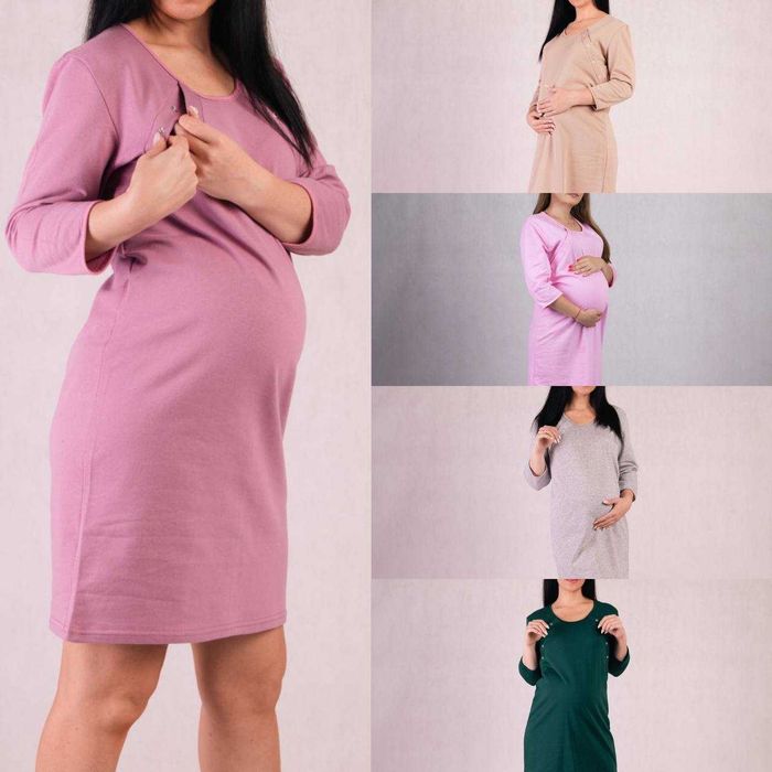 Жіноча тепла нічна сорочка для вагітних в пологовий