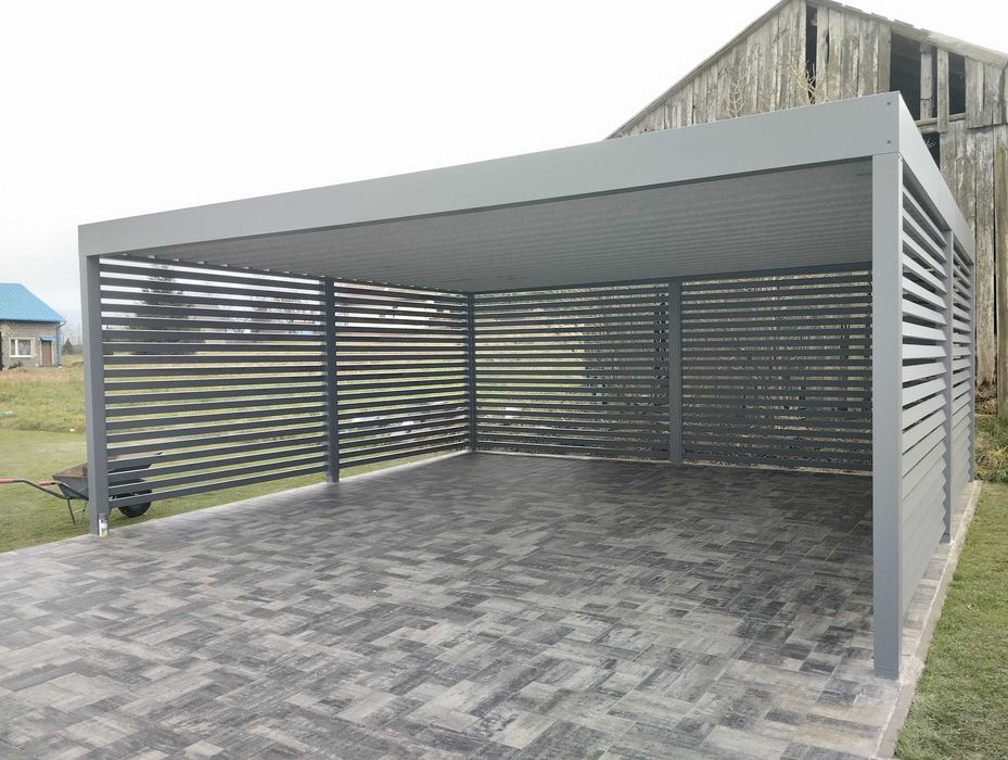 Wiata samochodowa, Carport, garażowa, dwustanowiskowa, 600x600 cm