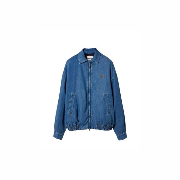 Пуховик джинсовий Miu Miu Denim Down Jacket Navy
