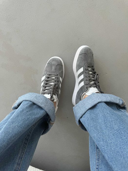 Кросівки Adidas Gazelle Grey/White Lines premium