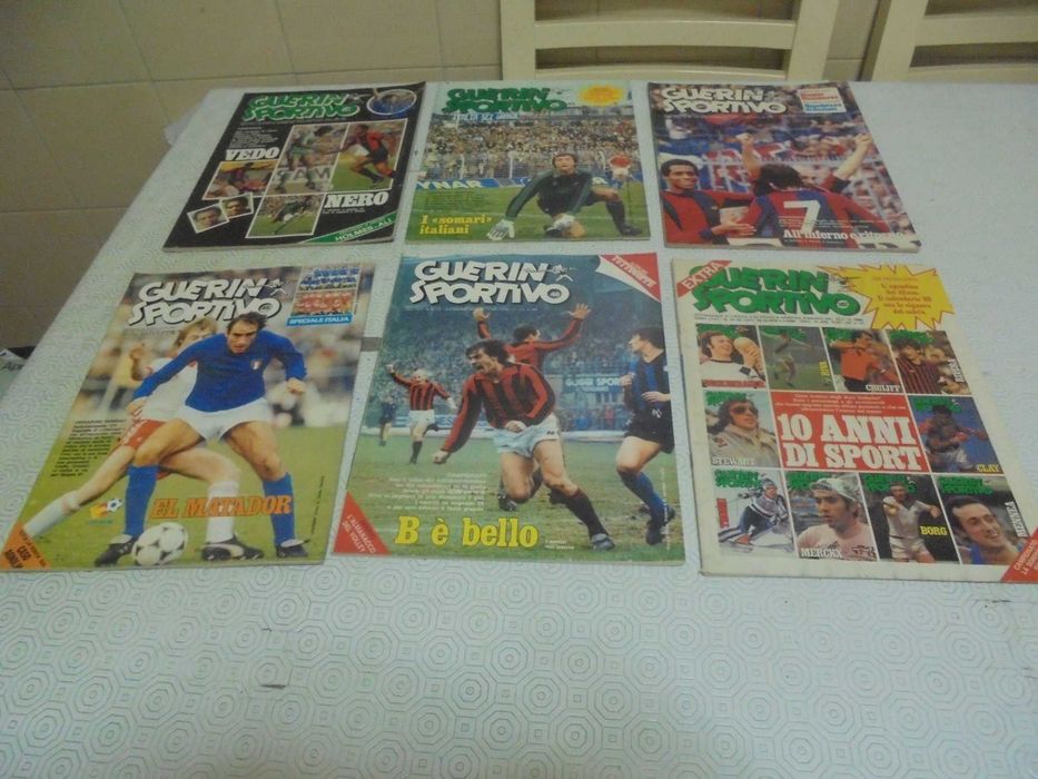 Revistas Italianas de Futebol Guerin Sportivo, anos 70/80