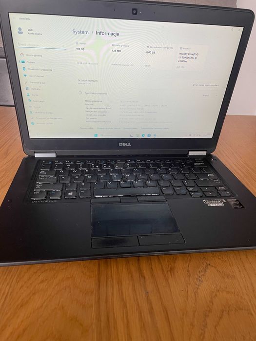 Laptop Dell E7450 i5 8GB SSD 14" Win 11
