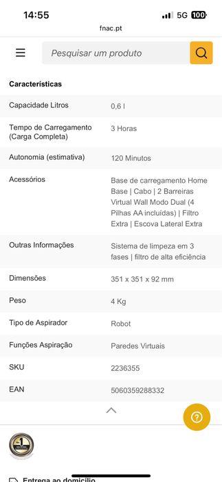 Aspirador Irobot Roomba 981 em excelente estado