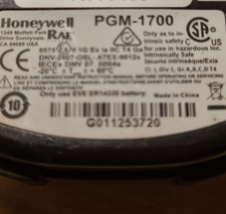 Detektor jednogazowy toxiRAE 3 honeywell