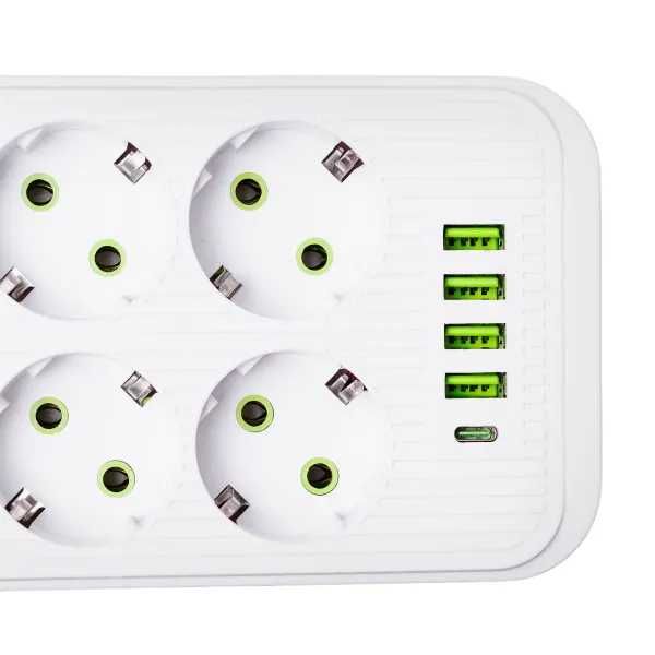 Удлинитель Сетевой SMART 6 розеток 5 USB 5 метров, белый