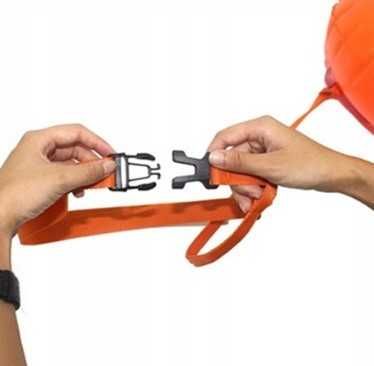 Bojka asekuracyjna do pływania dmuchana 40cm pomarańcz jaskrawy kolor