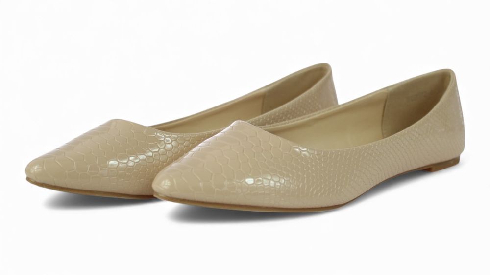 Baleriny damskie płaski obcas casualowe beżowe balerinki 6489 rozm. 41