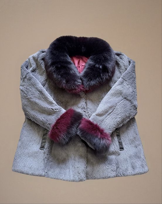 Futro futerko królik epilowany lis vintage nowa podszewka L XL 40 42