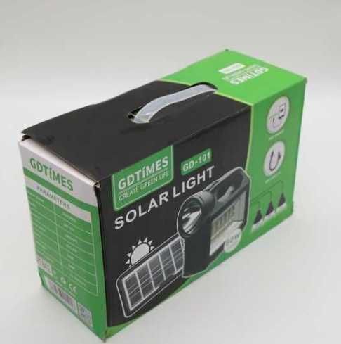 Повербанк  з сонячною панеллю лихтар з 3 лампами / Павербанк фонарь