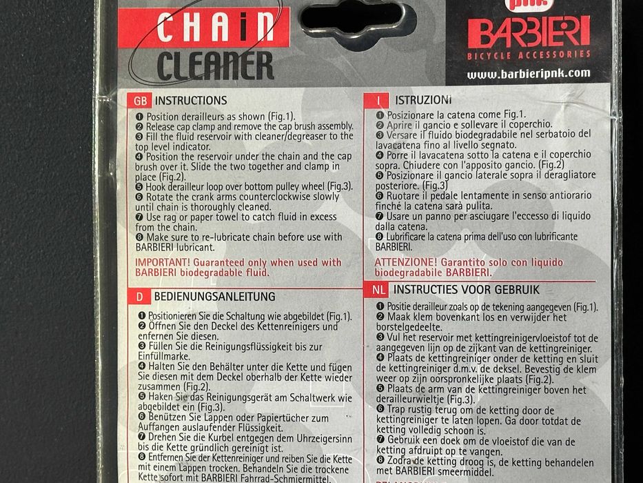 zestaw do czyszczenia łańcucha PNK BARBIERI