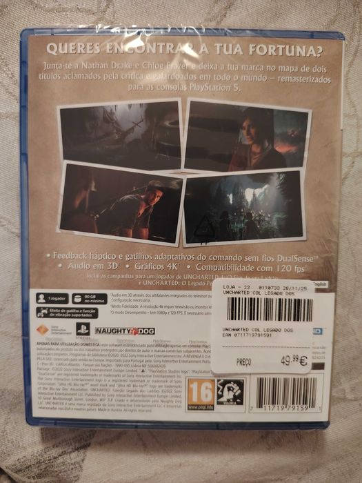 Jogo Ps5 Uncharted Remastered