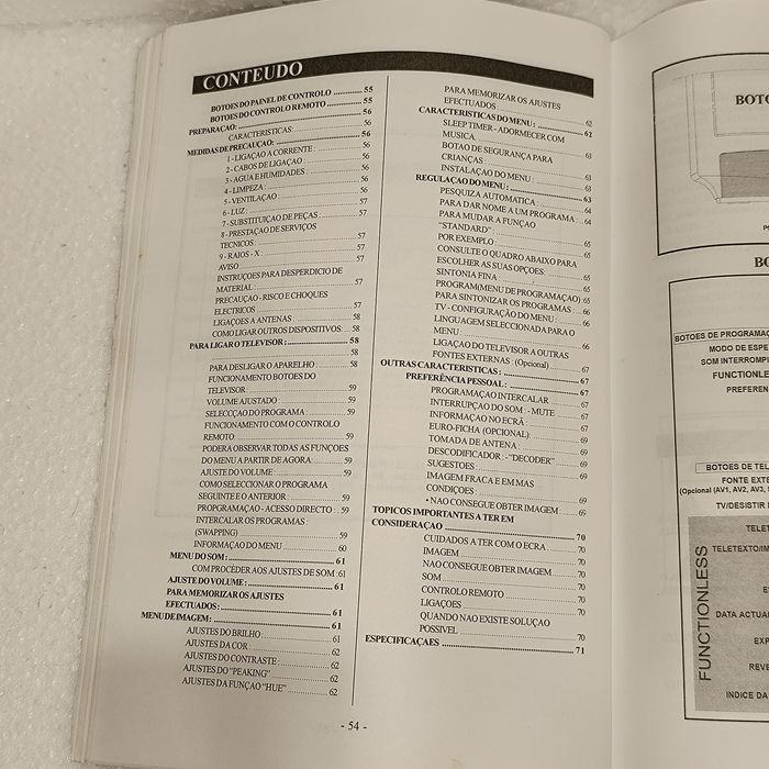 Manual de instruções TV Bluesky TD 5598  PT ING FRA ITA ESP