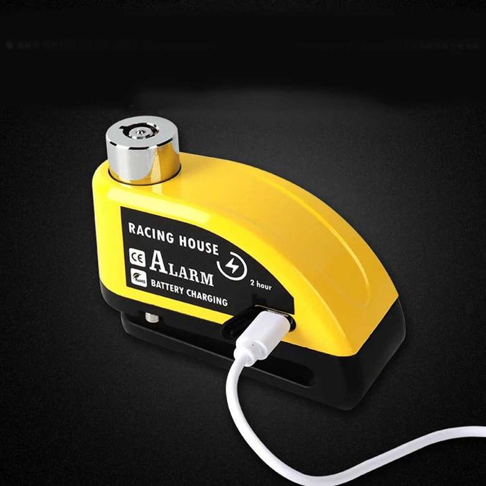 Cadeado Alarme Disco Moto 110dB Recarregável USB
