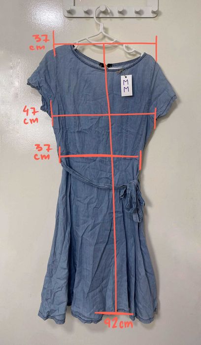 Vestido ganga fina c/ cinto, M
