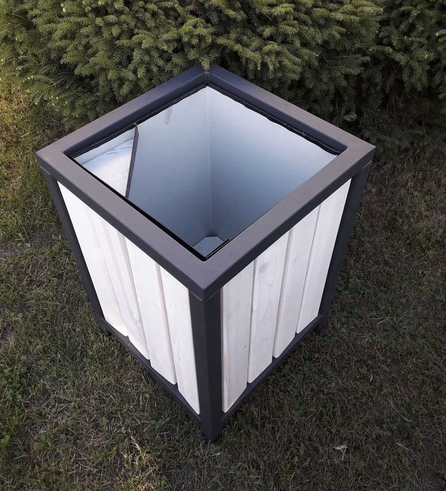 Kosz kwadrat z wkładem parkowy miejski producent atest