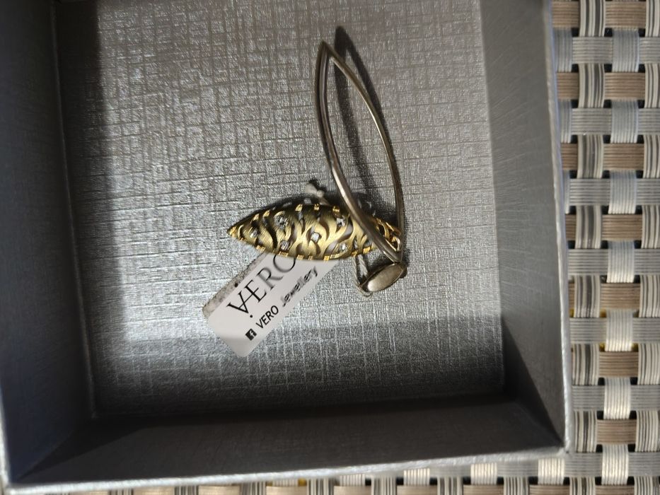 Zawieszka srebro pozłacane z cyrkoniami