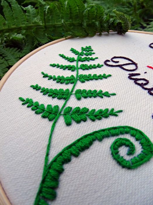 Personalizowany haft liść paproci- Pamiątka ślub Prezent Podziękowanie
