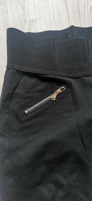 Czarne jegginsy rurki wysoki stan Elara z zamkami | Rozmiar 40 L | Stan DB