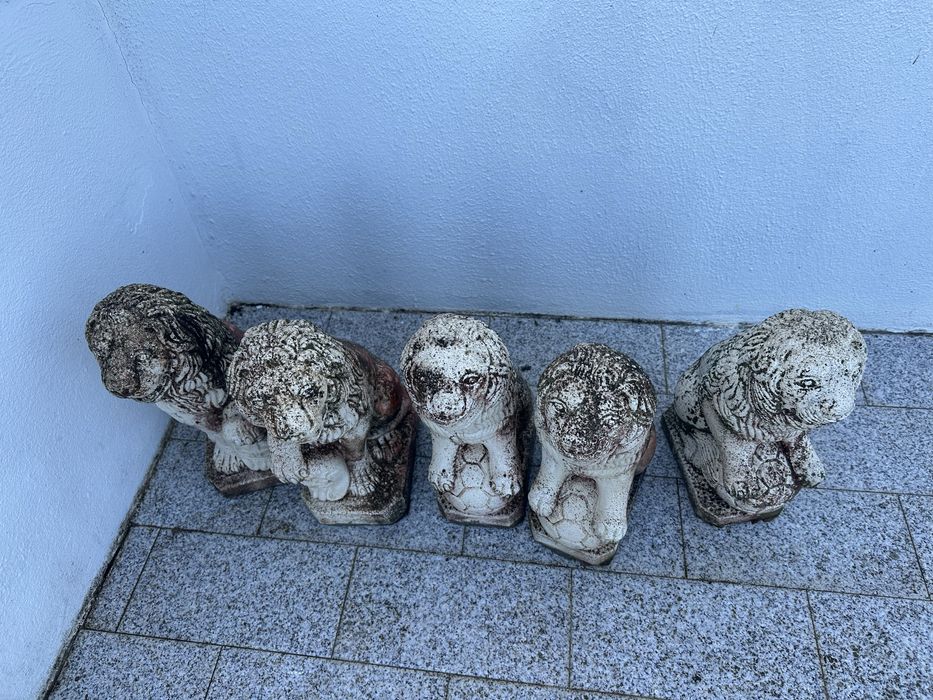 Leões de cimento esculturas