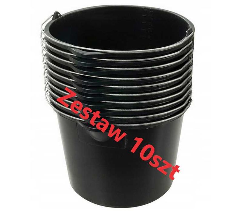 10szt Wiadro Budowlane Gospodarcze 20L z Lejkiem Atest PZH