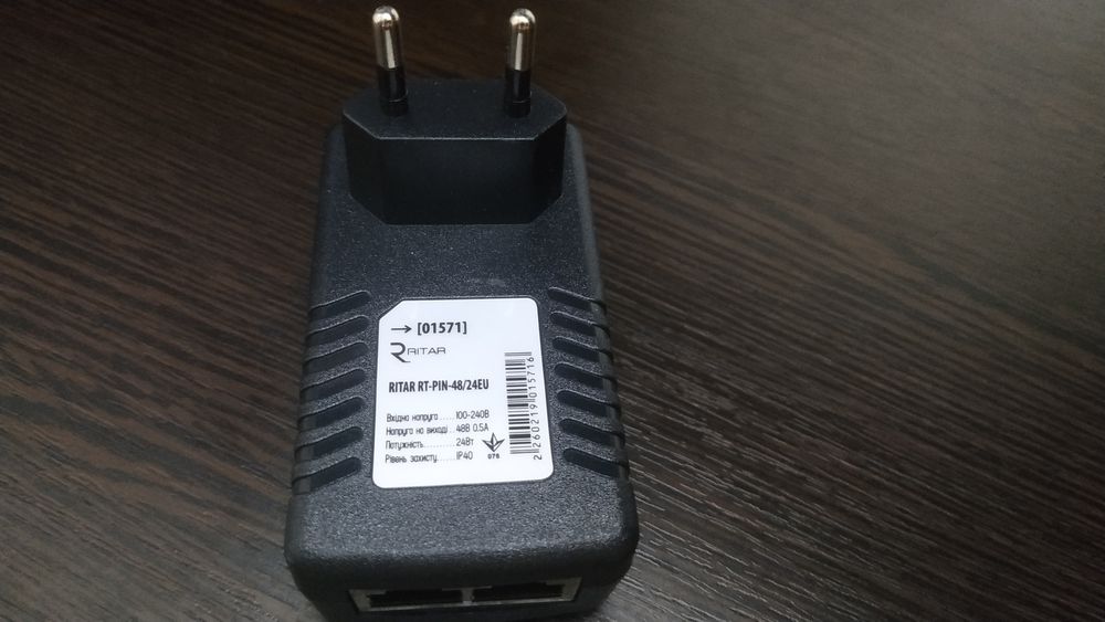 Новый Poe адаптер-инжектор Ritar 24в 0.5а(12Вт) 10/100 Мбит/с