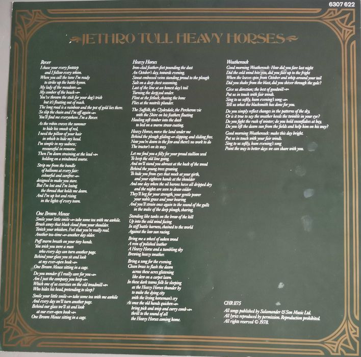 Jethro Tull - - - - - Heavy Horses - - - - - LP
