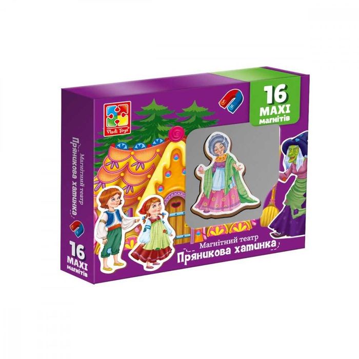 Магнітний театр Vladi Toys Попелюшка, Червона шапочка, Пряниковий будиночок 3-6 років