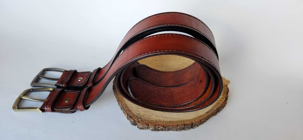 Чоловічий ремінь з натуральної шкіри ручної роботи