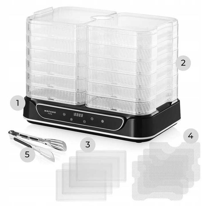 ZESTAW Duża Suszarka do grzybów owoców warzyw ziół 500W 6 sit MOCNA