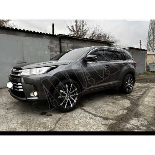Дефлекторы дверей (ветровики) с хромовым кантом Toyota Highlander 2014