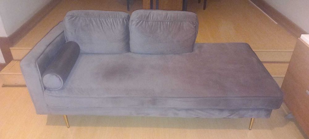 Sofá Chaise longue MIRAMAS Veludo Taupe