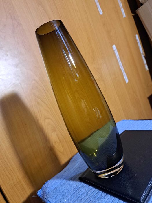 Ваза, цветное,  оливковое, стекло, Муранское, старая винтажная, декор