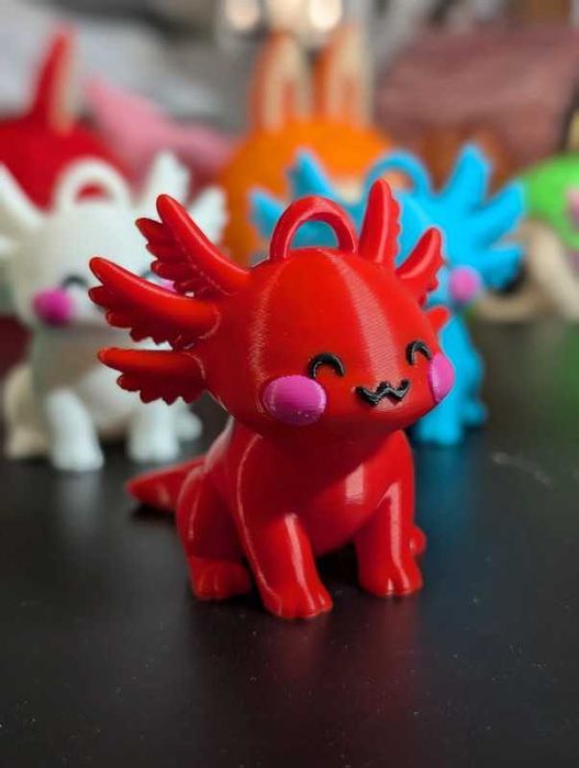 Axolotl em porta chaves Impressão 3D