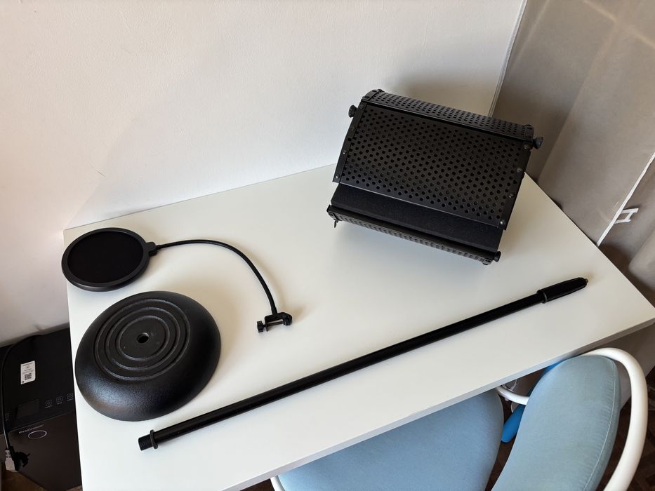 Kit microfone – isolamento acústico + filtro pop + suporte