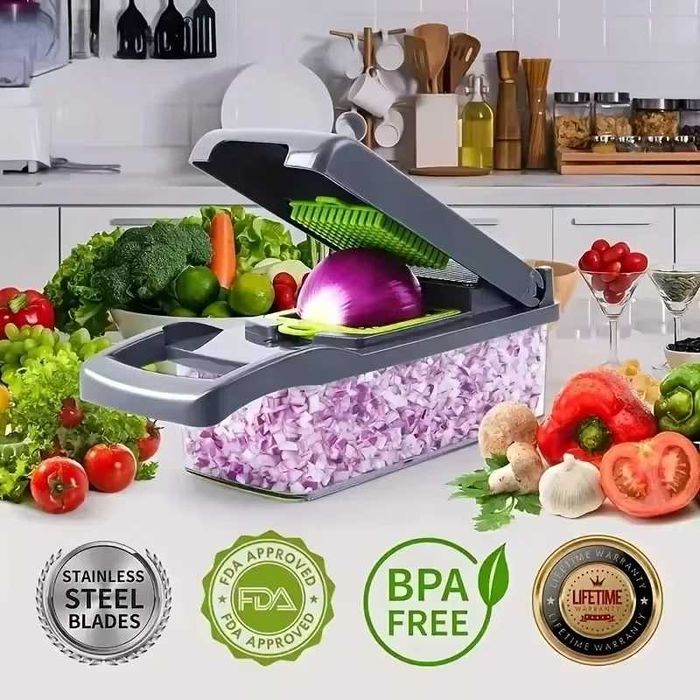 Picador multifunções descascador fatiador verduras cozinha 14 em 1 NOVO