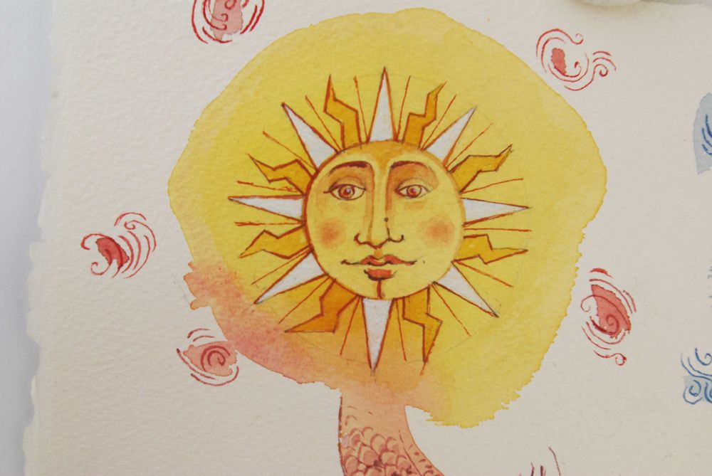 Aguarela original de Carlos Marques. AZOTH - Alquimia