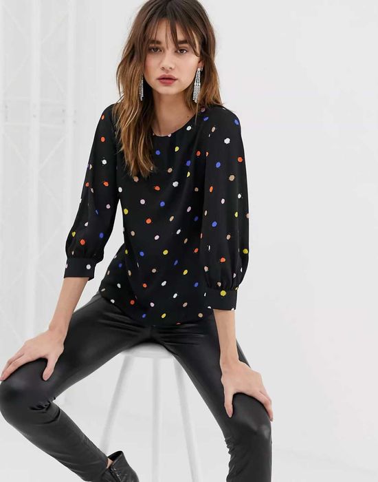 Стильная блузка в яркий горошек Warehouse, XL/XXL