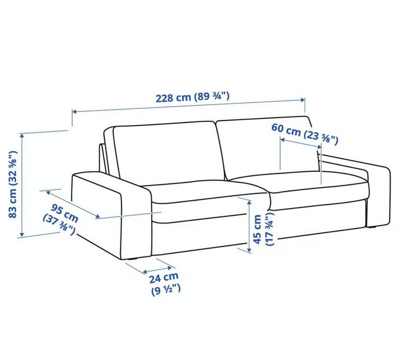 Sofá IKEA KIVIK 3 lg  Cinza C/ Ajuda no TRANSPORTE