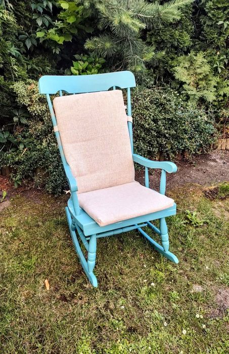 Fotel bujany drewniany vintage retro