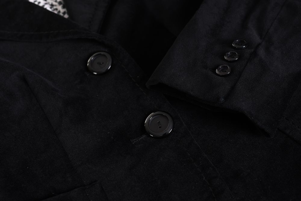 MAX MARA czarna welurowa marynarka damska żakiet r. 36