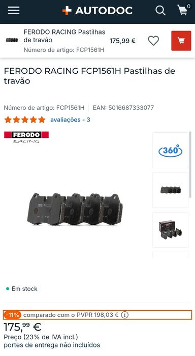 Pastilhas Ferodo Racing