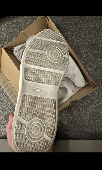 Мужские кеди туфли Clarks белие кожа UK 9 43
