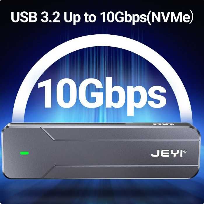 Зовнішній адаптер JEYI M.2 NVMe 2280 PCIe SSD to USB 3.2 Gray кишеня