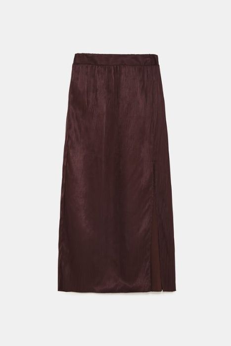 Плиссированная плиссе миди юбка с разрезом zara, новая! Размер: 36/S