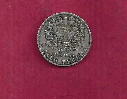 CABO  VERDE EX-COLONIA  50  CENTAVOS 1930 ALPACA