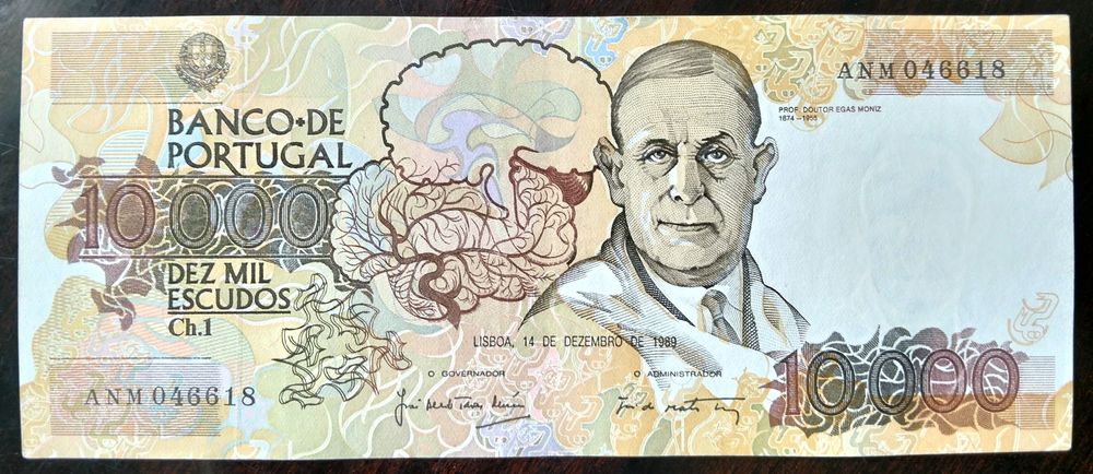 Lote 5 Notas 10000$ Egas Moniz Estado Belas