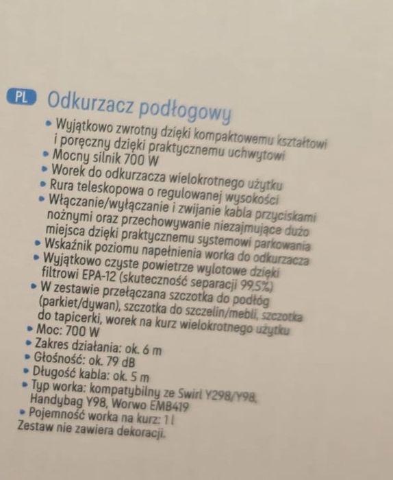 Odkurzacz nowy Sllvercrest