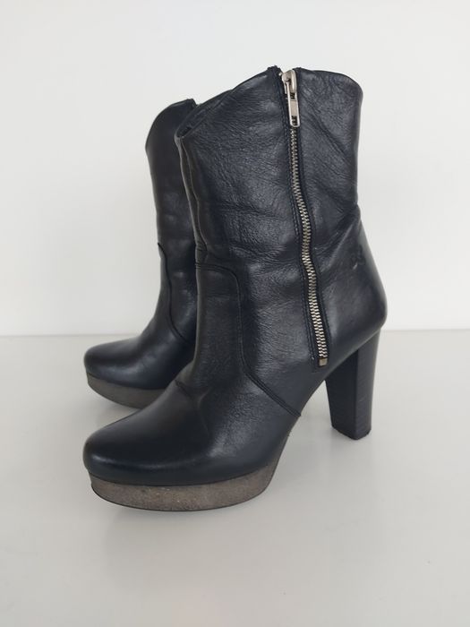 Buty botki skórzane ocieplane w rozmiarze 36
